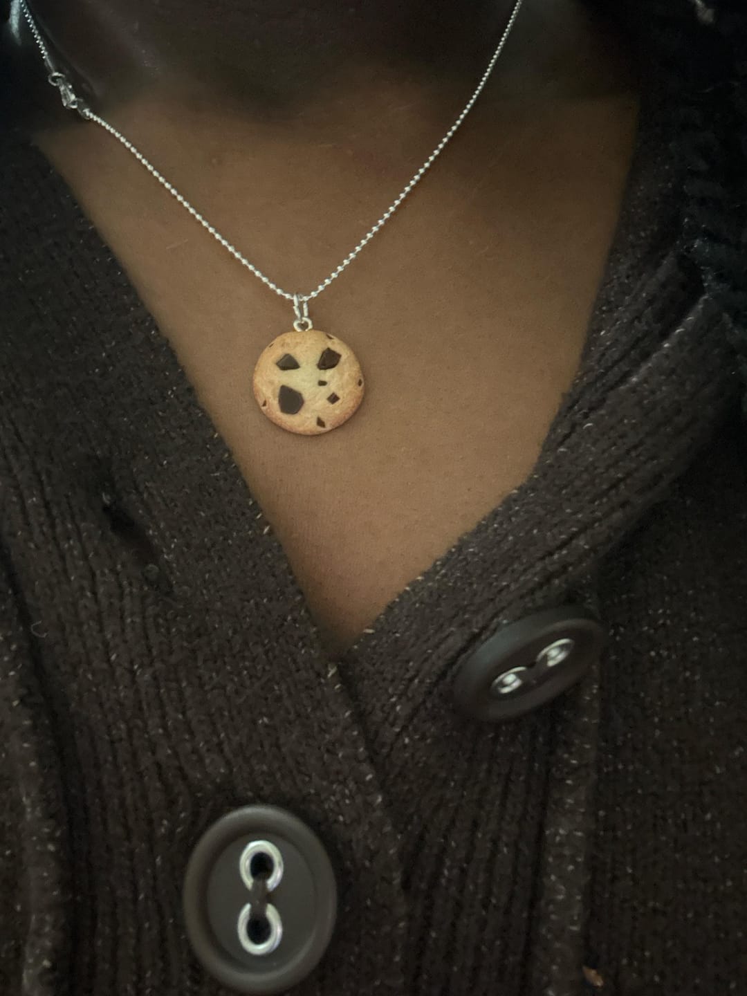 Customer photo review of Scented Chocolate Chip Cookie Necklace