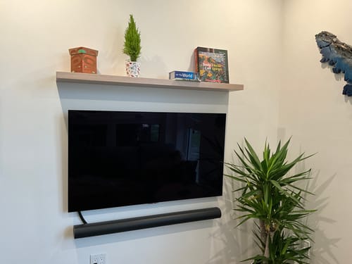 Customer photo review of White Oak Floating Shelves