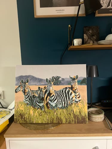 Customer photo review of DIY Malen nach Zahlen Set - Zebras
