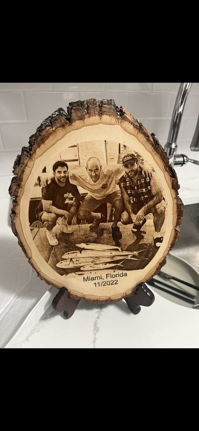 Customer photo review of Laser Engraved Wood Plaque | Personalized Hunting Gift