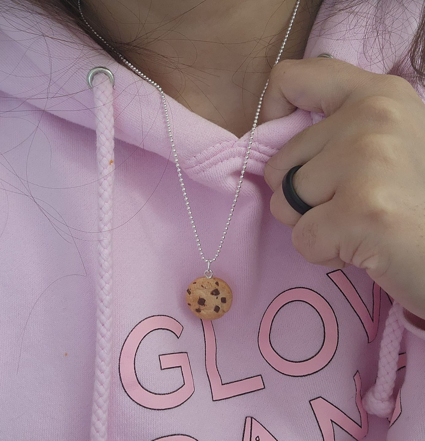 Customer photo review of Scented Chocolate Chip Cookie Necklace