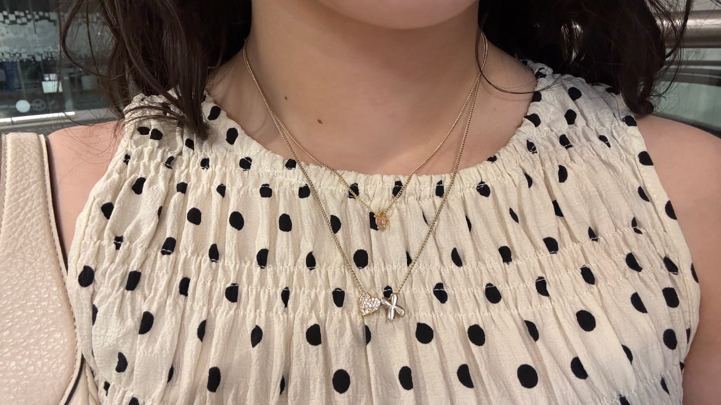 Customer photo review of Collar Birthstone Gota Dorado