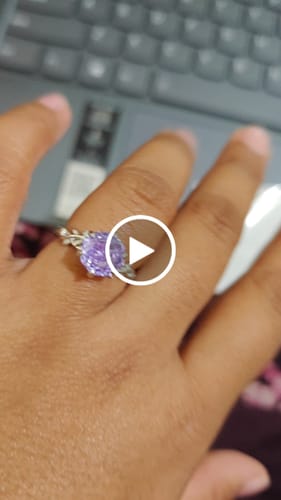 Customer video review of 2Ct Purple Rose Cut Silver Solitare Ring For Women