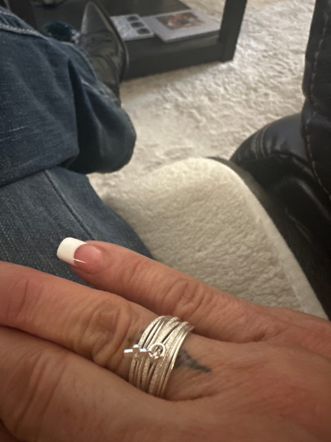 Customer photo review of Silver Spirali Slim Zircon Cross Ring