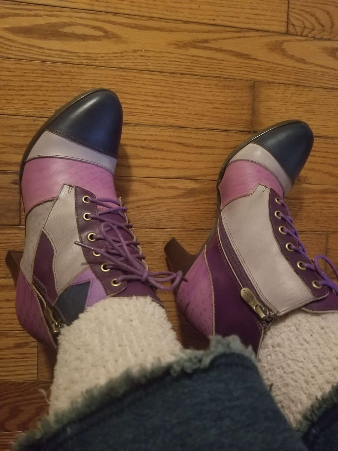 Customer photo review of Urban Mosaic Patchwork Ankle Boots