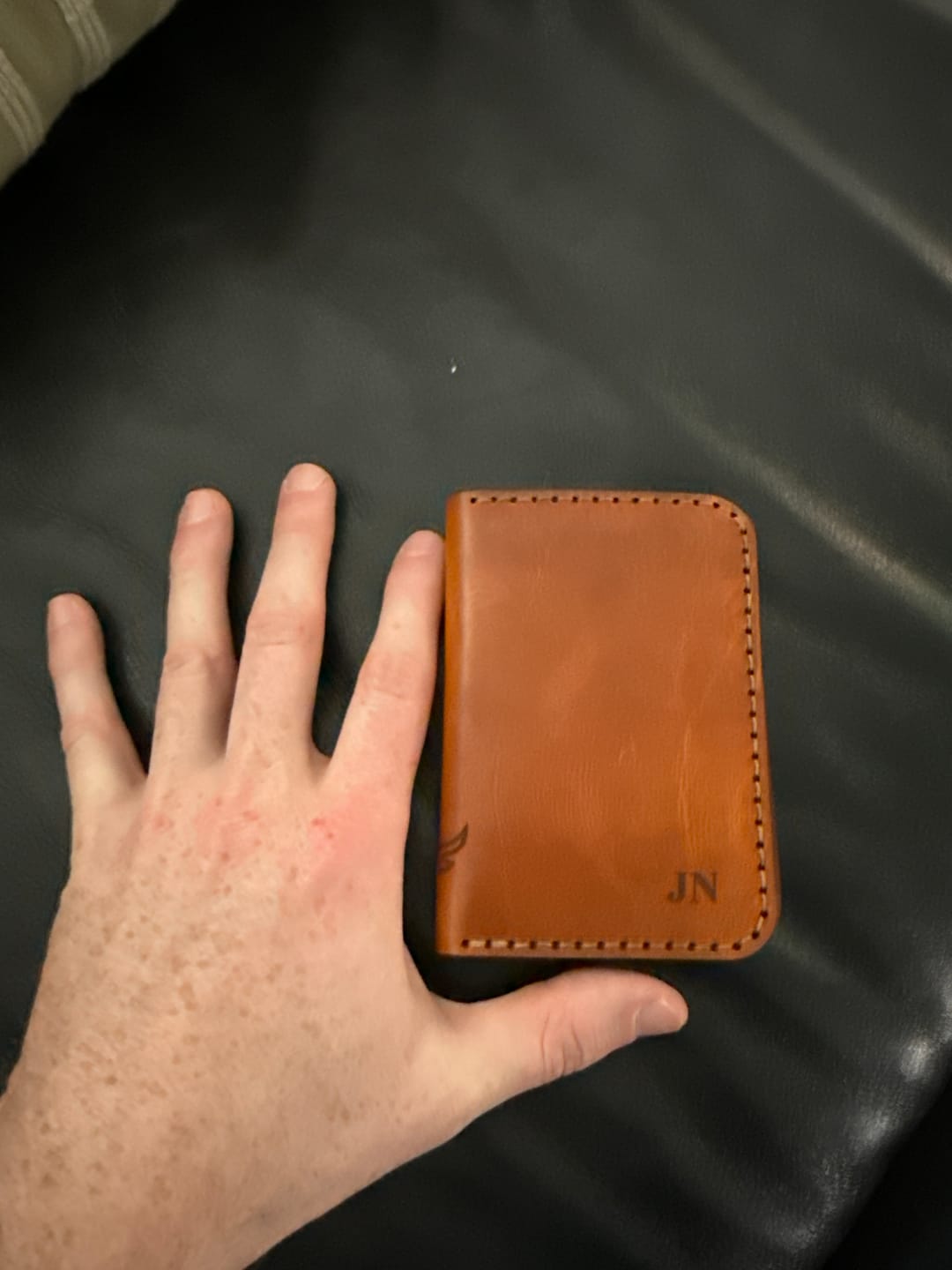 Customer photo review of The Tyler Vertical Wallet