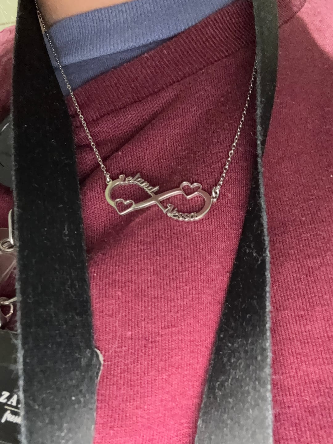 Customer photo review of Infinity Heart Name Necklace