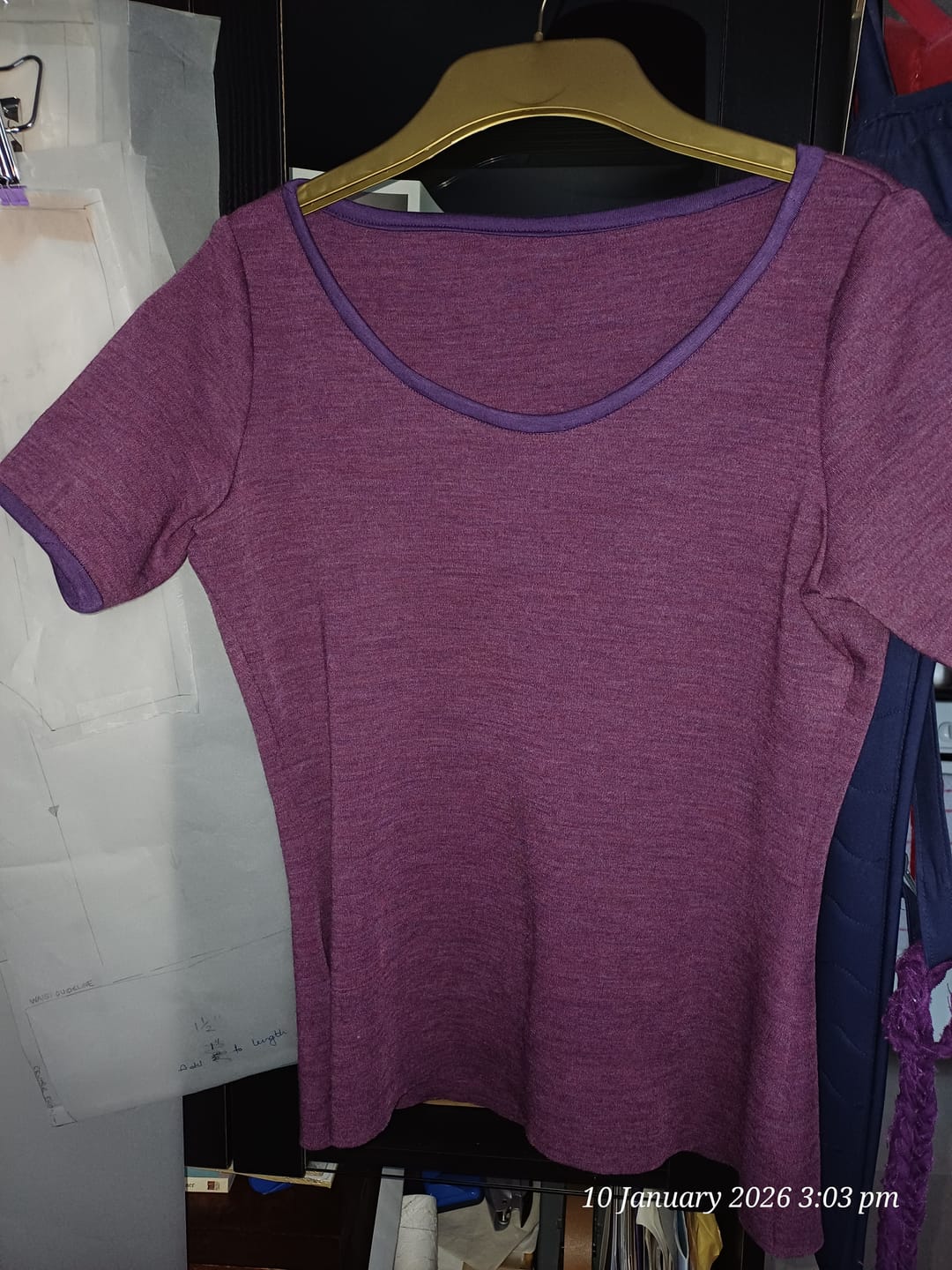 Customer photo review of Plain 100% Merino Wool Jersey Fabric