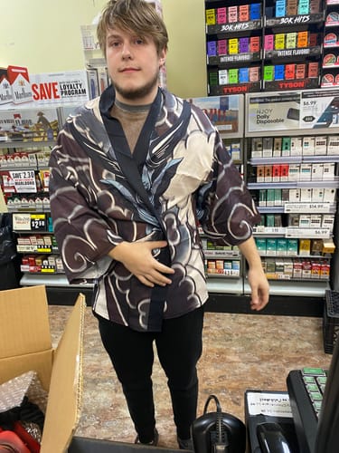 Customer photo review of Vengeance™ Black Hannya Kimono Shirt