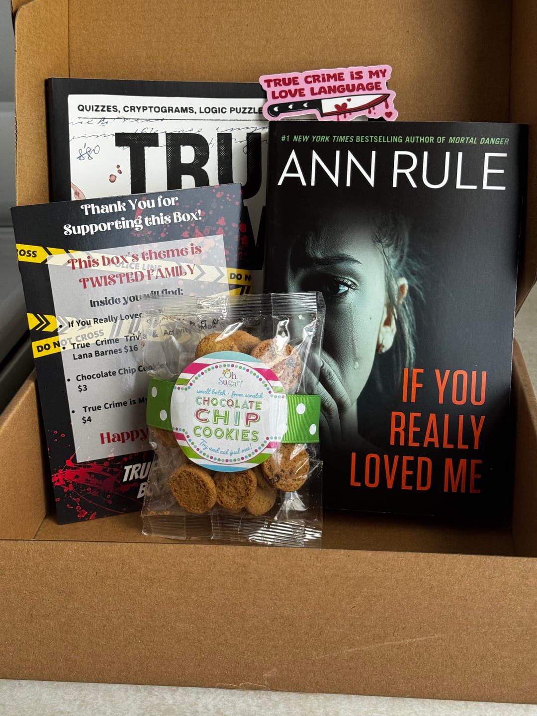 Customer photo review of TWISTED FAMILY One-Time True Crime Book Box