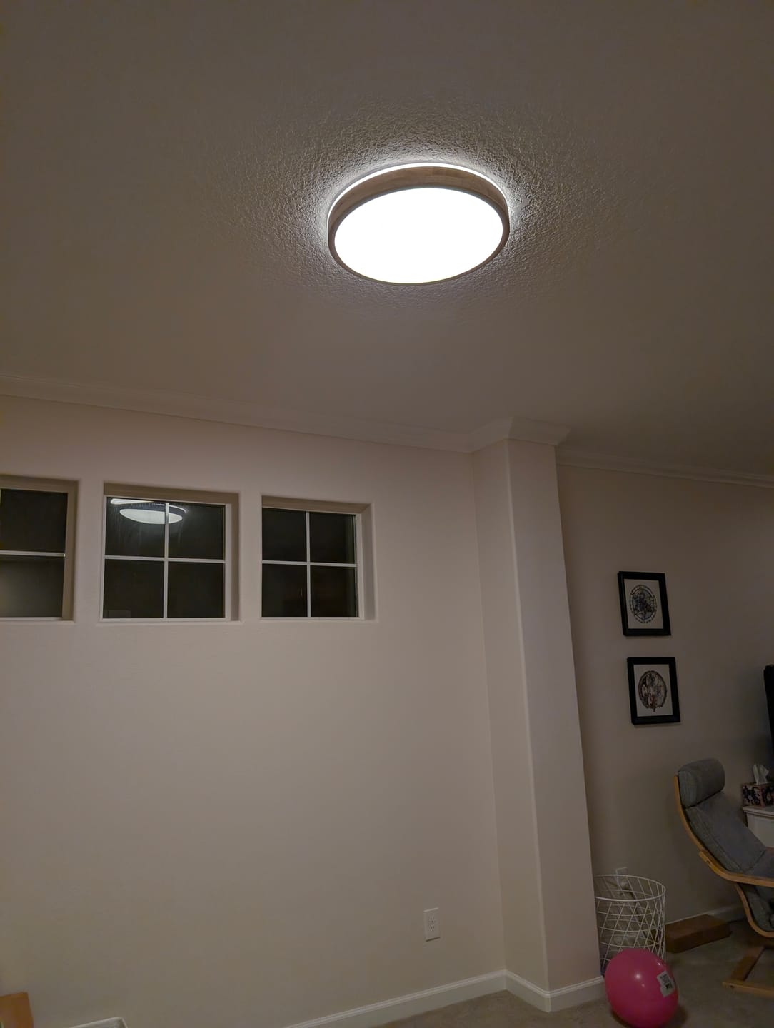 Customer photo review of Scandinavian Wooden Round Dimmable LED Flush Mount