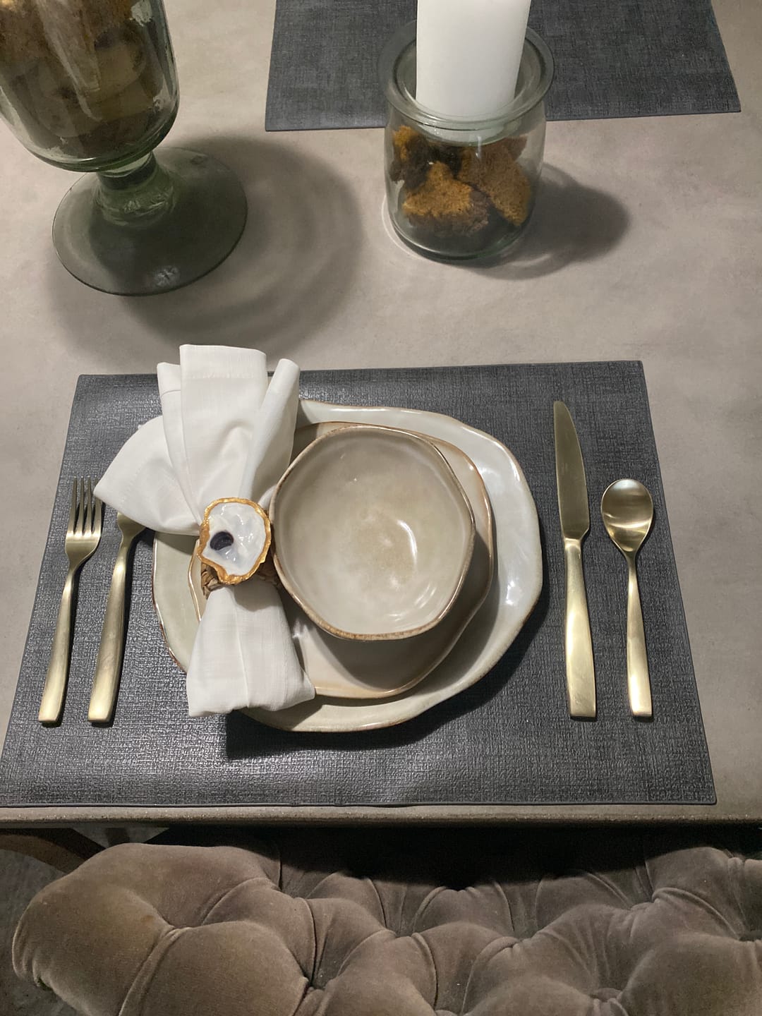 Customer photo review of 4-Piece Stoneware Mug Set in Crema