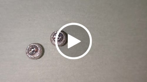 Customer video review of MOISSANITE POPPIN STUDS.