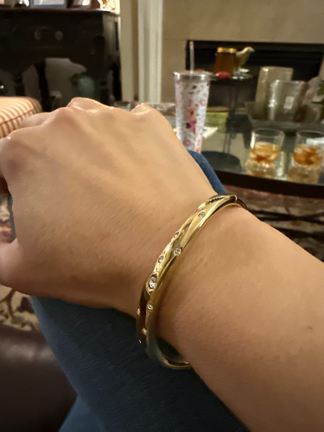 Customer photo review of Wave Bangle with Stones