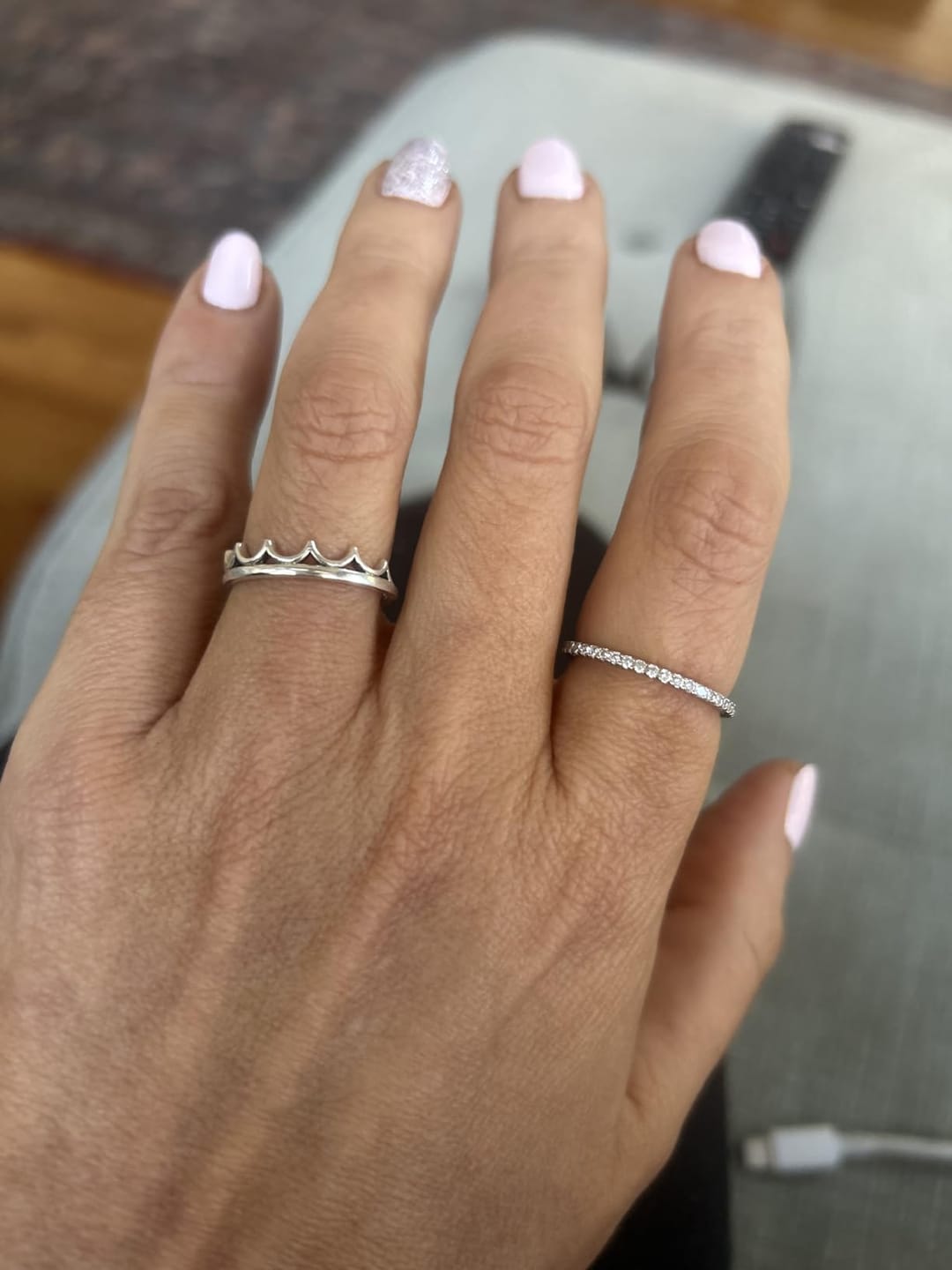 Customer photo review of Rodiffy Moissanite 0.5 Ct Full Eternity Thin Wedding Band For Women
