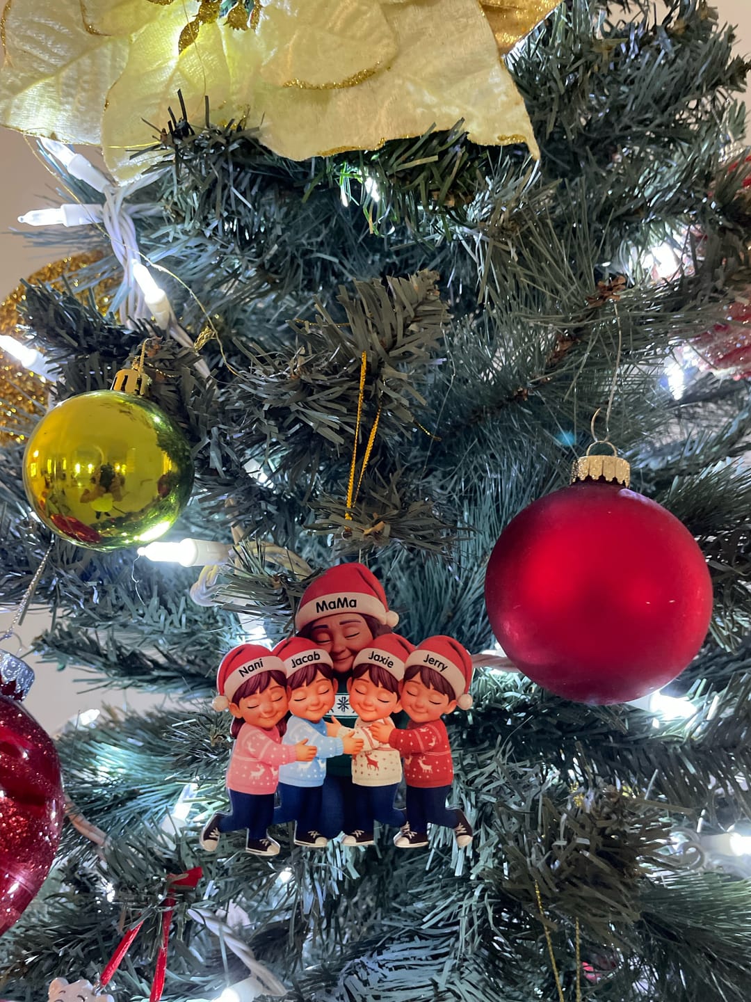 Customer photo review of Grandma Hugging Grandkids - Personalized Acrylic Ornament - Heartwarming Christmas Gift for Grandma, Grandkids