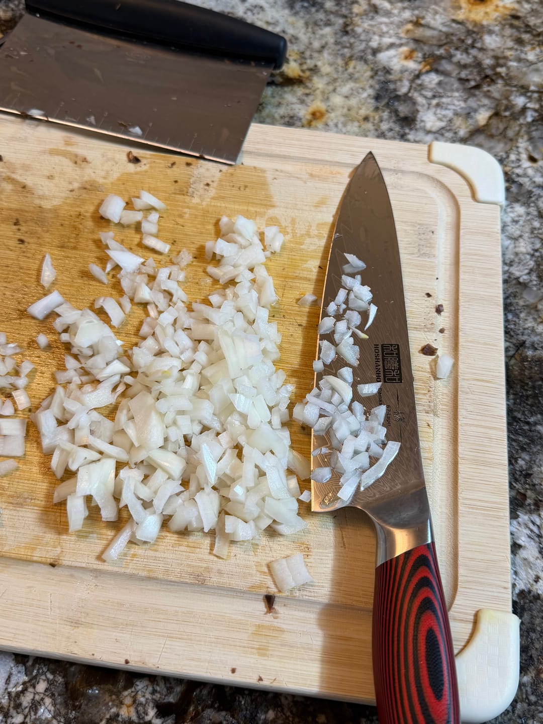 Customer photo review of 8" Japanese Damascus Chef Knife with Sheath