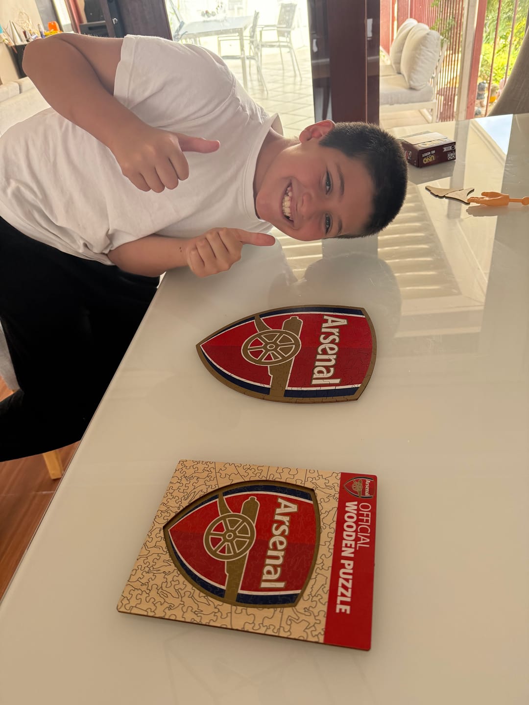 Customer photo review of Arsenal FC® Logo - Wooden Puzzle