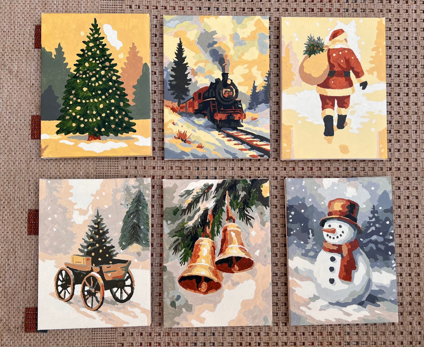 Customer photo review of 6 Mini-Gemälde | Vintage Weihnachten Set