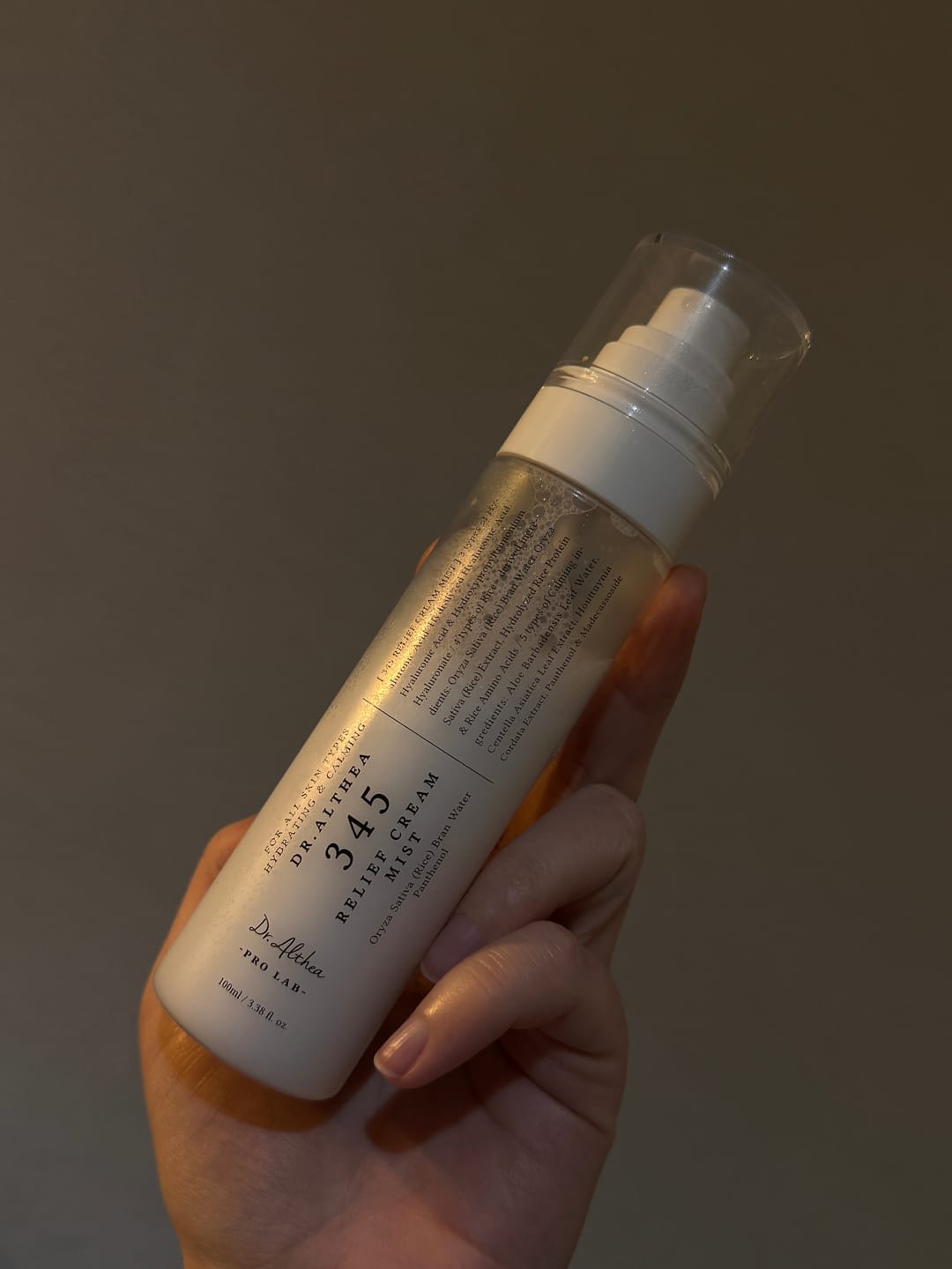 Customer photo review of Nomierinošs un atjaunojošs krēma mists Dr. Althea 345 Relief Cream Mist