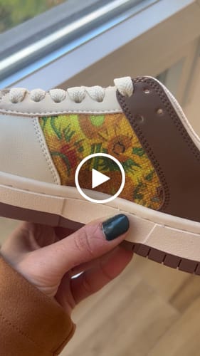 Customer video review of Van Gogh Sunflowers inspired sneakers