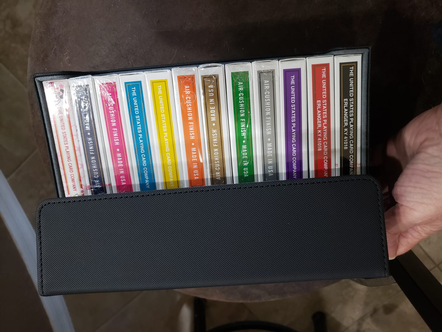 Customer photo review of Playing Card Collection Case (Peach Fuzz/Black) by TCC