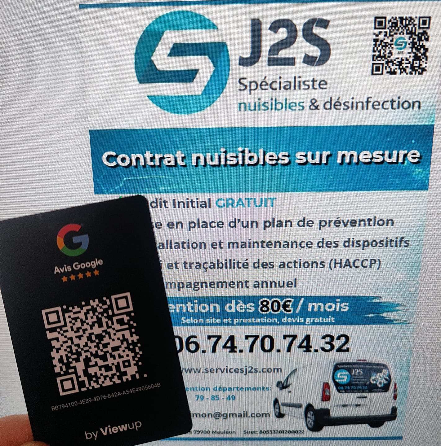 Customer photo review of Carte Avis Google NFC connectée avec QR code