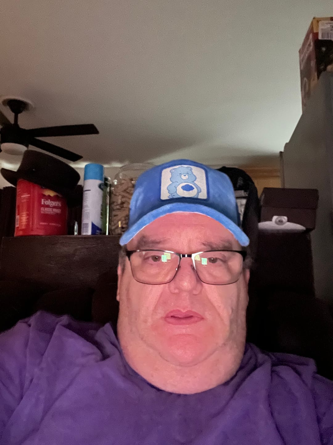 Customer photo review of OVERLORD X Care Bears:  Grumpy Bear Trucker Cap