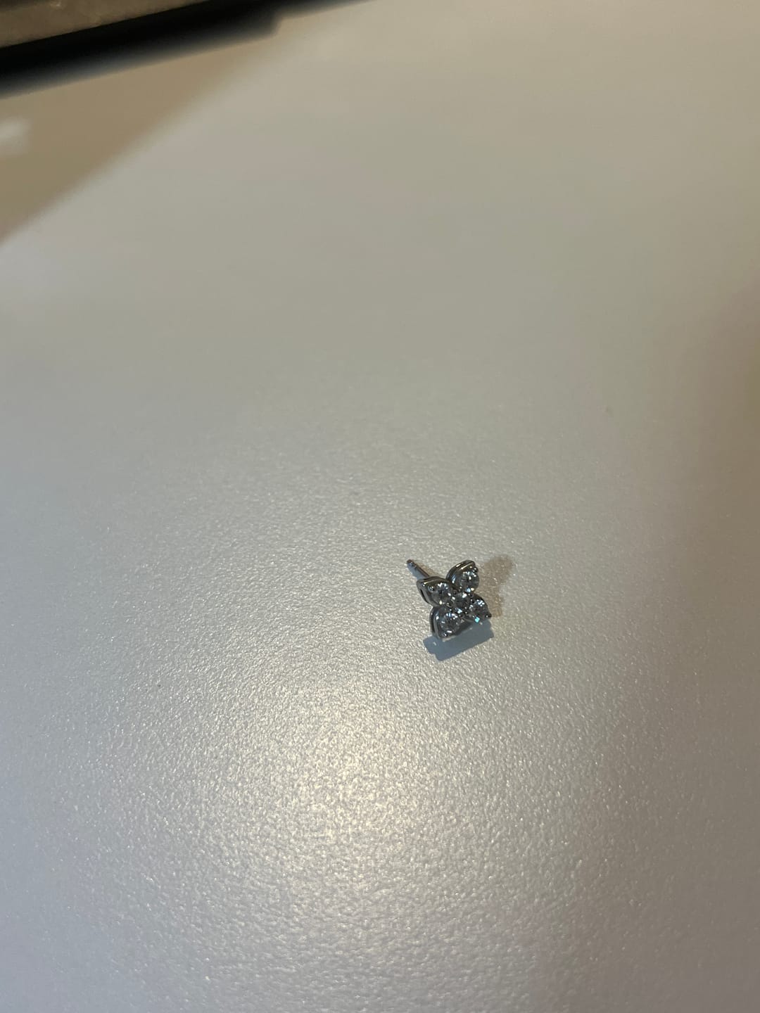 Customer photo review of MOISSANITE JASMINE STUDS.