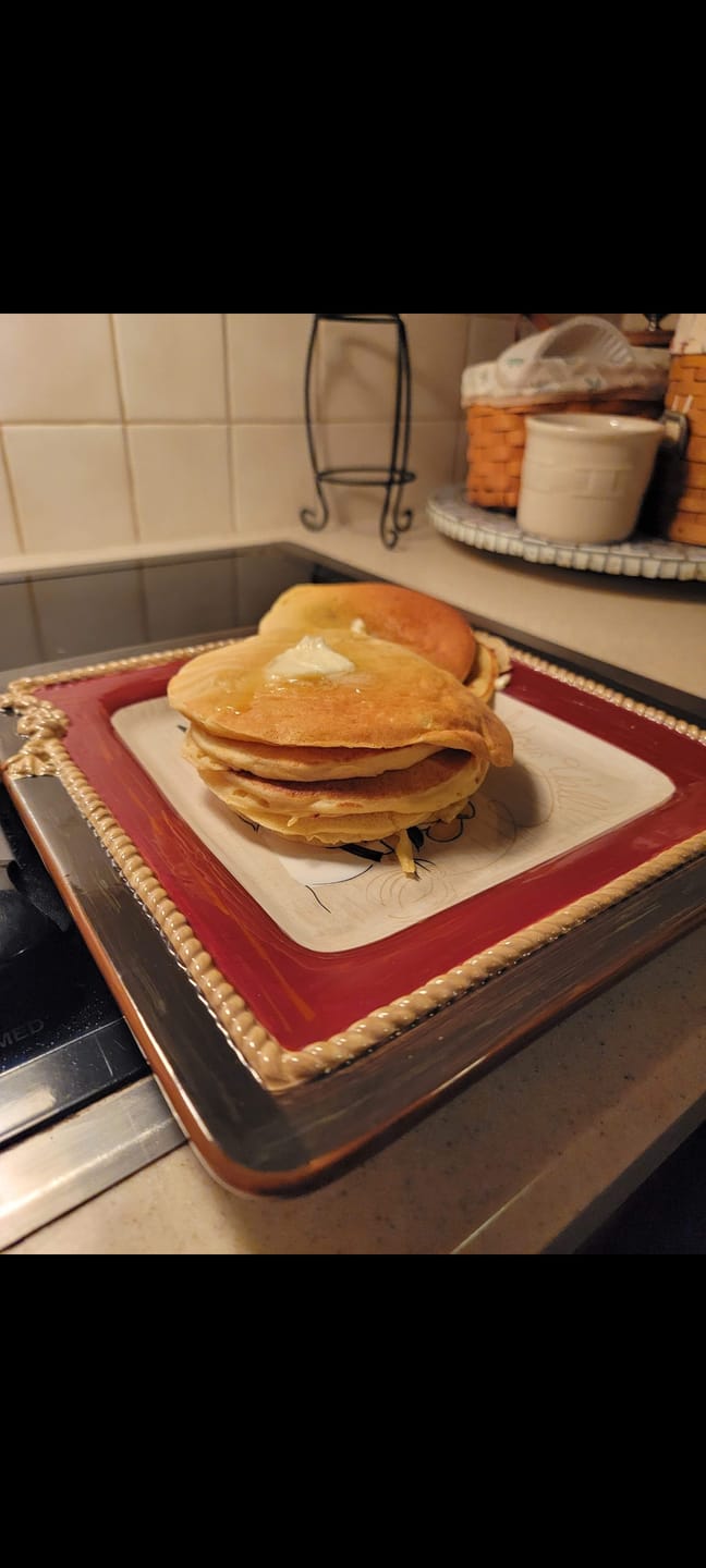 Customer photo review of Cousin T's Gourmet King Trump Pancake & Waffle Mix