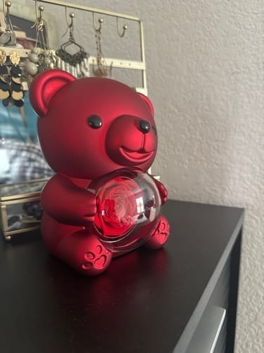 Customer photo review of Ewige Rose Bär Geschenkbox Mit Gravierter Herz Halskette - Kostenlose Ohrringe