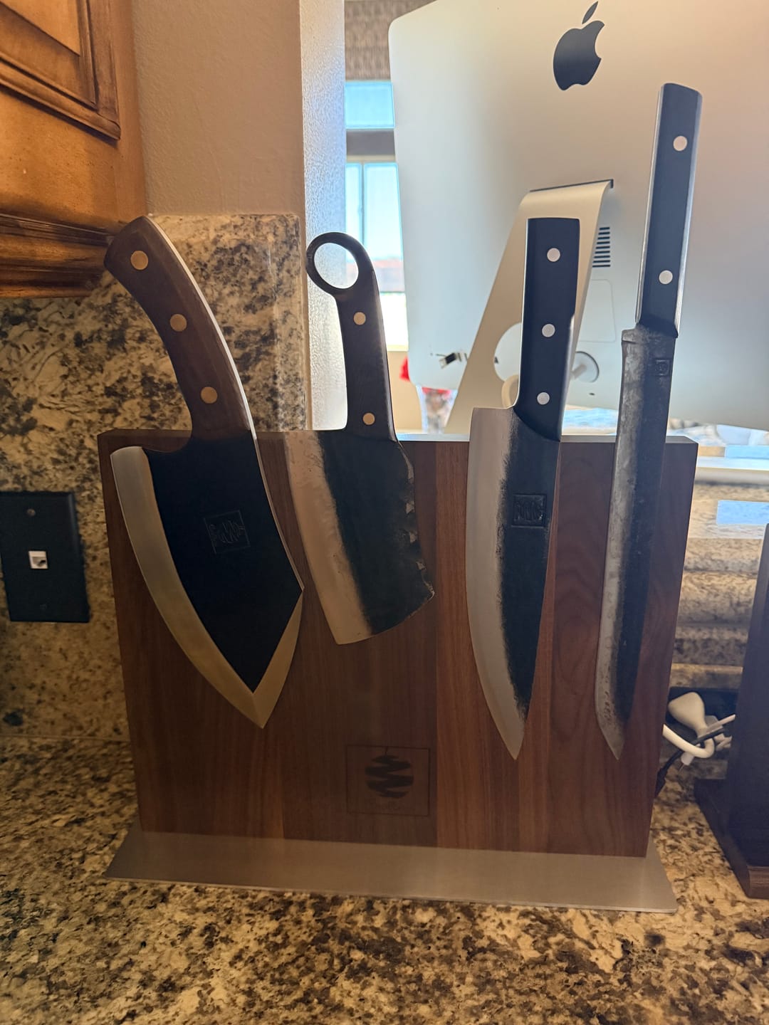 Customer photo review of Walnut Magnetic Knives Holder