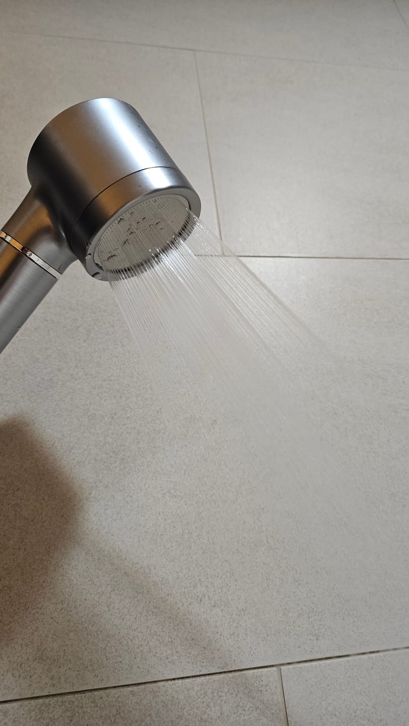 Customer photo review of Filtered Showerhead - Brushed Chrome