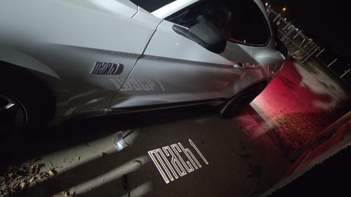 Customer photo review of LED Side Mirror MACH1 Projector Puddle Lights Pair for Ford Mustang 2015-2026