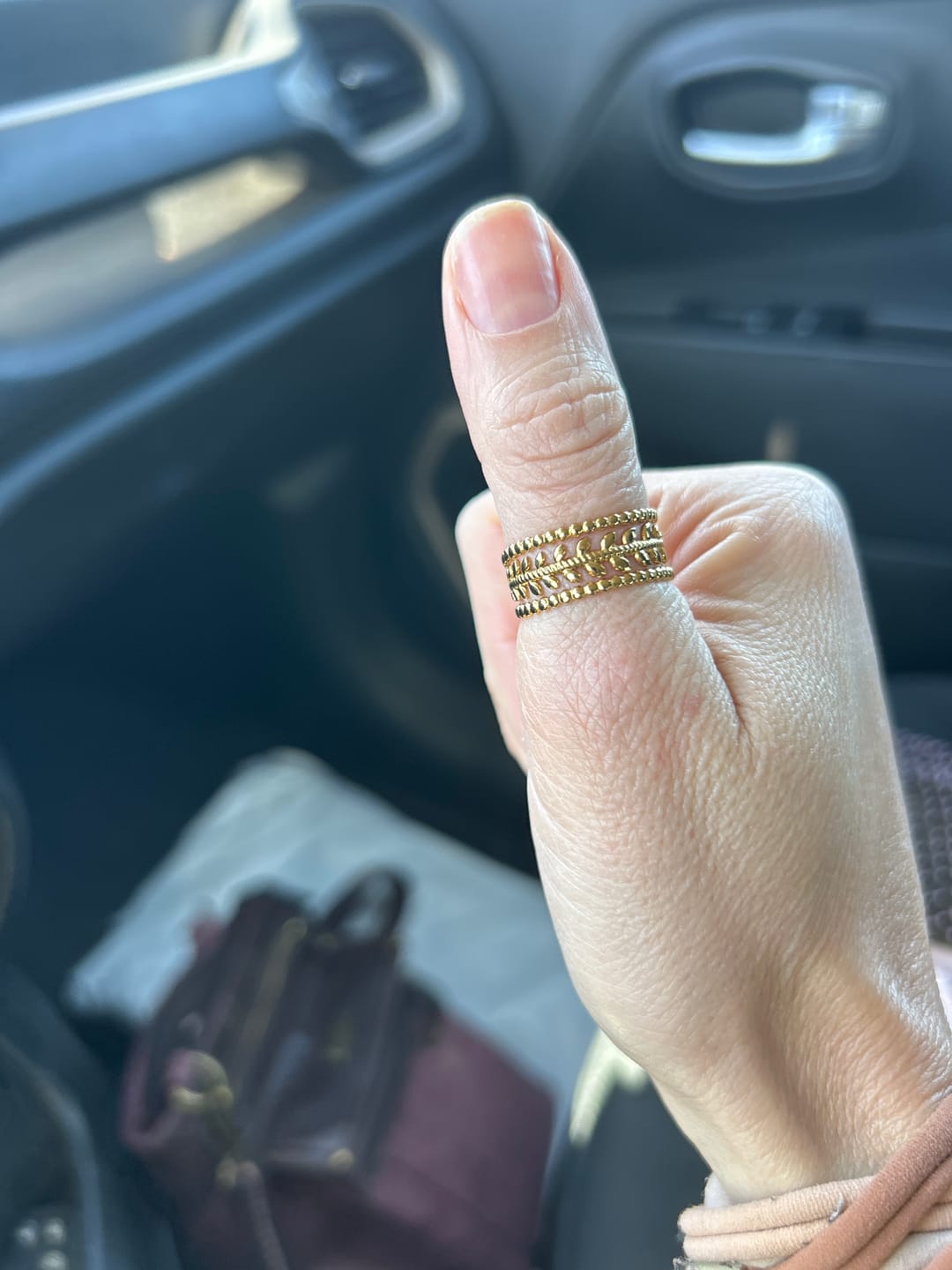 Customer photo review of Marissa Layered Gold Leaf Ring