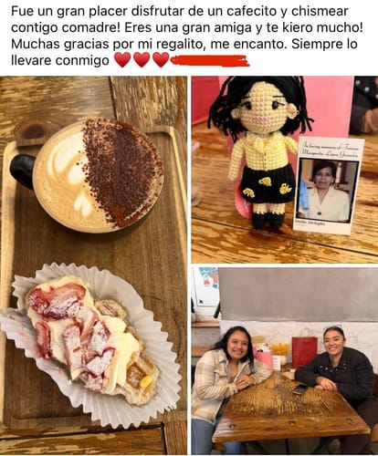 Customer photo review of Dolly® Personalized Crochet Doll with Photo Card