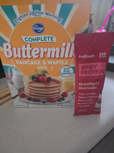 Customer photo review of Whey Protein Powder - Single Serving Sample Stick Packs