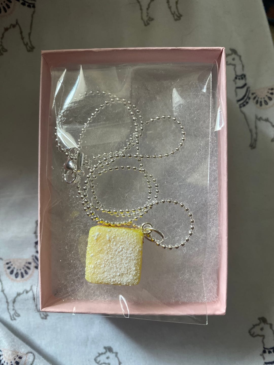 Customer photo review of Scented Lemon Bar Necklace