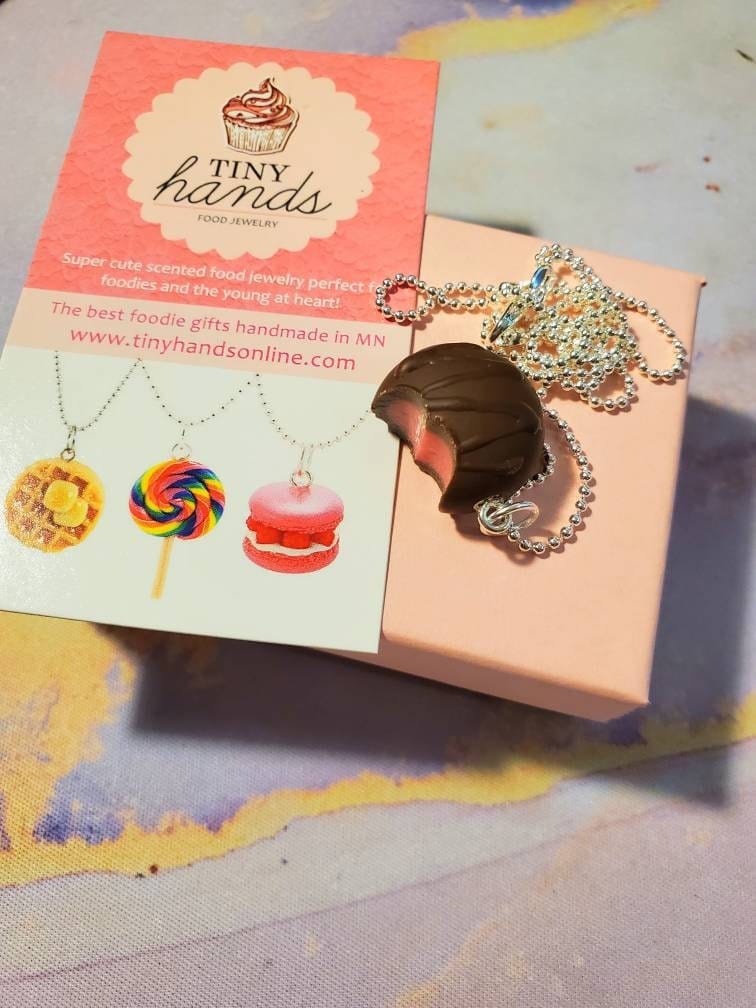 Customer photo review of Scented Cherry Chocolate Truffle Necklace