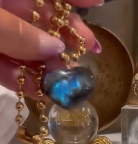 Customer photo review of LABRADORITE BALL CHAIN NECKLACE