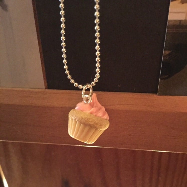 Customer photo review of Scented Birthday Cupcake Necklace