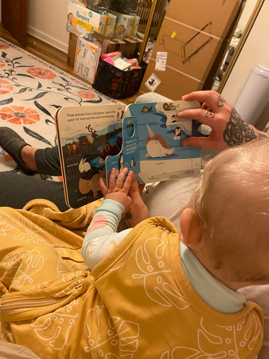 Customer photo review of Ecolino® Adjustable Baby Sleep Bag, Organic Cotton, Universal Size: 2 Months - 2 Years, Monstera Leaf