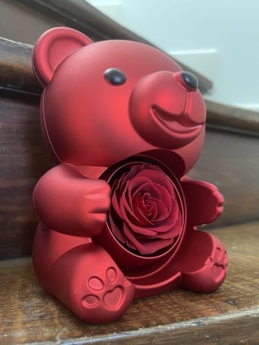 Customer photo review of Ewige Rose Bär Geschenkbox Mit Gravierter Herz Halskette - Kostenlose Ohrringe