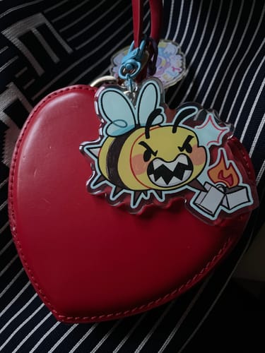 Customer photo review of Chaotic Bee Keychains