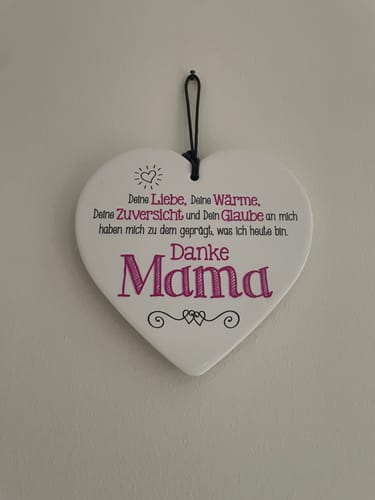 Customer photo review of Keramikherz mit Spruch 14cm "Danke Mama"