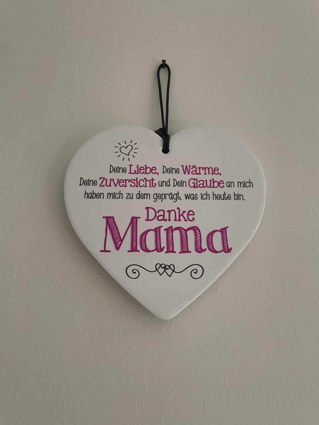 Customer photo review of Keramikherz mit Spruch 14cm "Danke Mama"