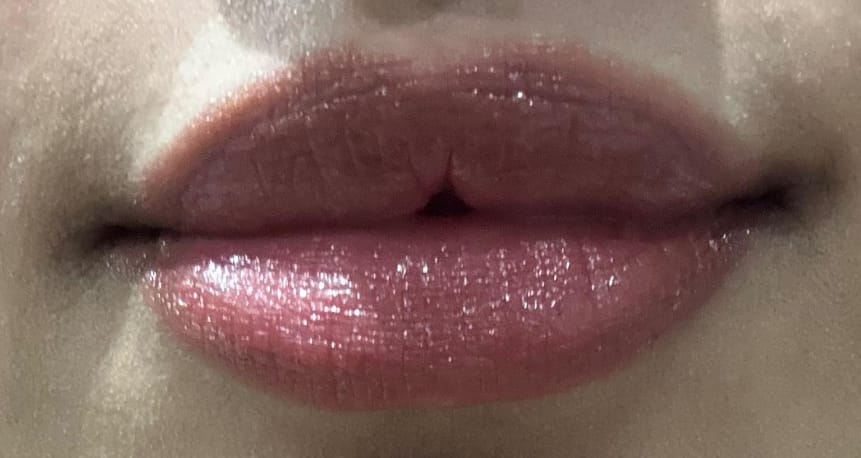 Customer photo review of Caramel Honey Lipstick