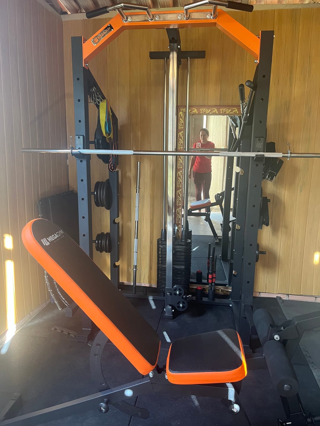 Customer photo review of Estação De Musculação Mega Rack Full Com Polia Móvel Flutuante