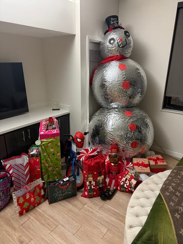 Customer photo review of Silver Inflatable Mirror Ball Reusable Big Bubble Balloon