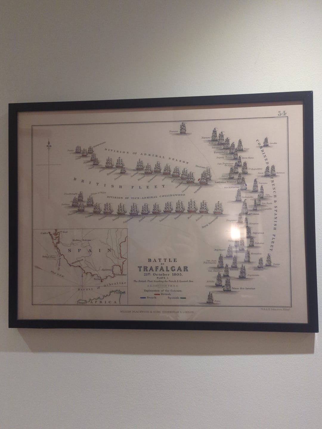 Customer photo review of Battle of Trafalgar: The British Fleet breaking the French and Spanish line by AK Johnston, 1852